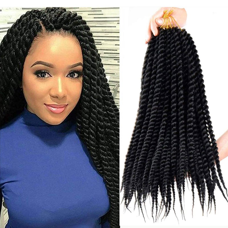 Mytarku 7 Pack Senegalese Twist Crochet Hair 18Inch Havana Twist Crochet Braids Soft Synthetic Braiding Hair Extensions For Black Women (18inch, 1B) - Image 2